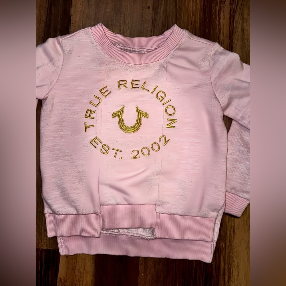 True Religion Pink Toddler Girs Sweatshirt Size 4